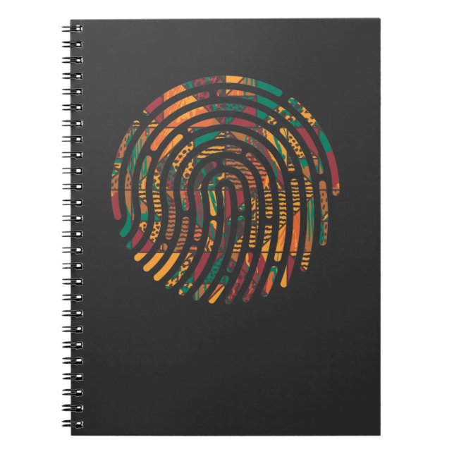 Kente Mönster African Ghana Fingerprint nwentoma Anteckningsbok (Framsidan)