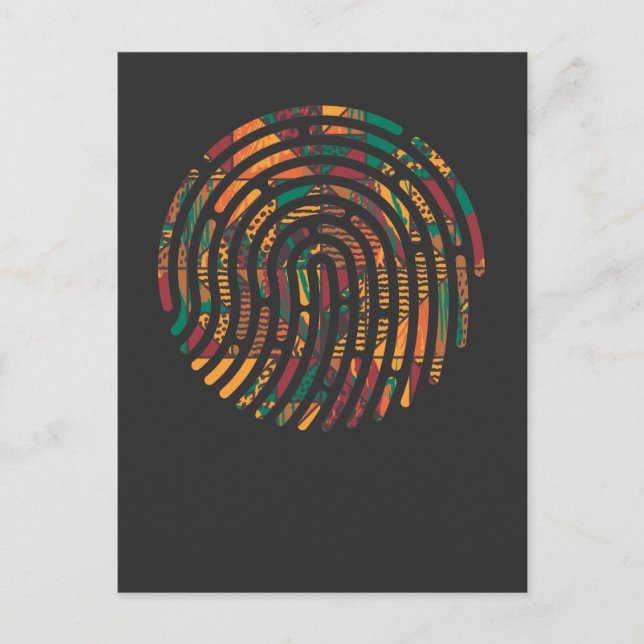 Kente Mönster African Ghana Fingerprint nwentoma Vykort (Framsida)