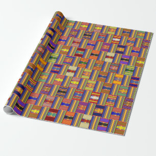 Kente Multi-Färg-lagat glas Presentpapper