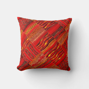 Kente riktigt rött kudde