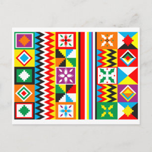 Kente Trasa Mönster African Tribal Print Vykort