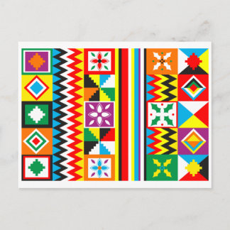 Kente Trasa Mönster African Tribal Print Vykort