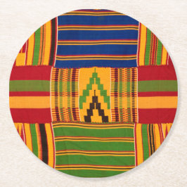 Kente Tryckpapper Coasters Underlägg Papper Rund