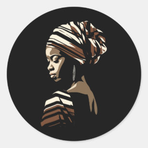 Kente Tyg Huvudduk Etnisk Vacker Afrikansk Afr Runt Klistermärke