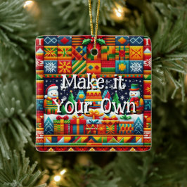 Kente Tygmönster Snömannen Ornament