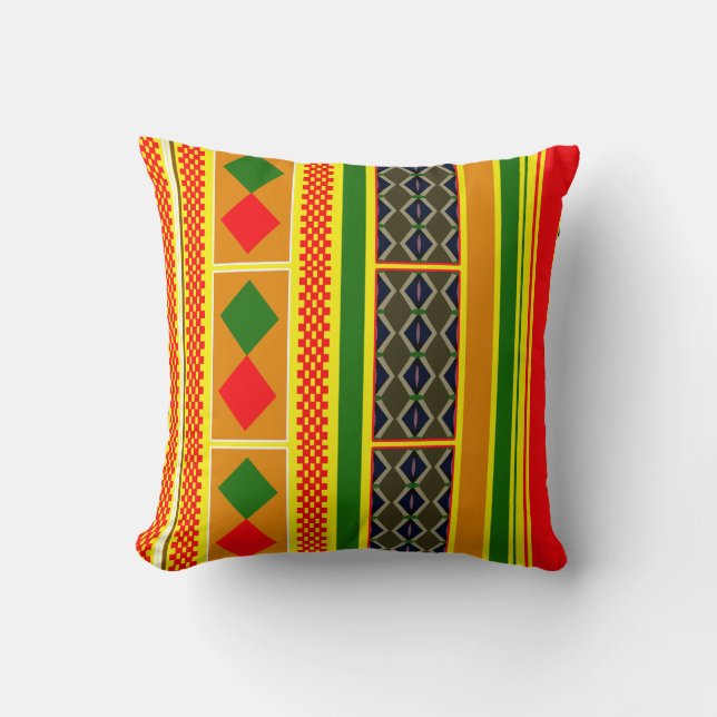 Kente Weave Accent Pillow: Trådar från kulturarvet Kudde (Framsida)
