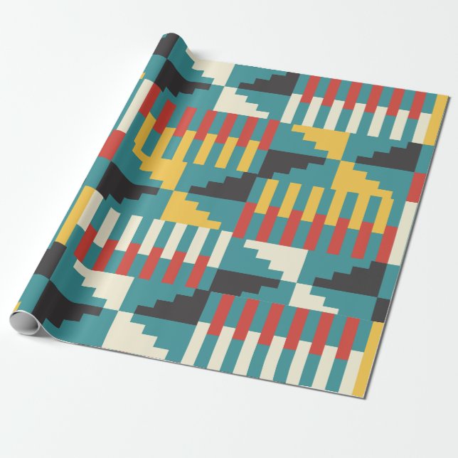 Kente Wrapping Papper Presentpapper (Utrullad)