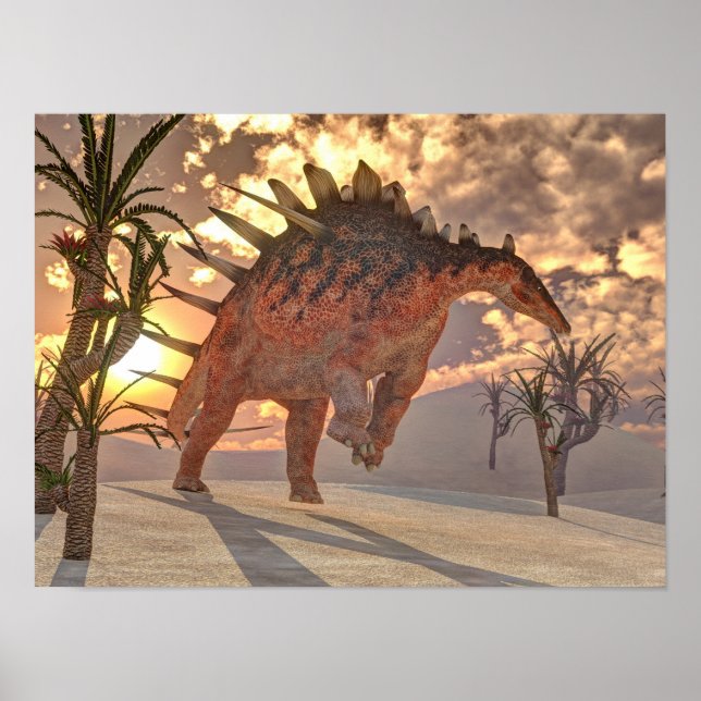 Kentrosaurus dinosaur - 3D-rendering Poster (Framsidan)