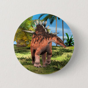 Kentrosaurus Dinosaur Djungel Forntida Konst Knapp