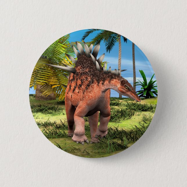 Kentrosaurus Dinosaur Djungel Forntida Konst Knapp (Framsida)