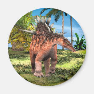 Kentrosaurus Dinosaur Djungel Forntida Konst Magnet