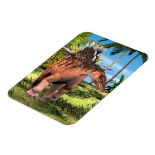 Kentrosaurus Dinosaur Djungel Forntida Konst Magnet