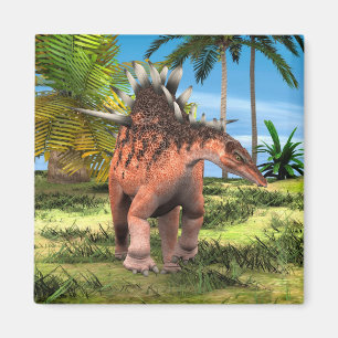 Kentrosaurus Dinosaur Djungel Forntida Konst Magnet