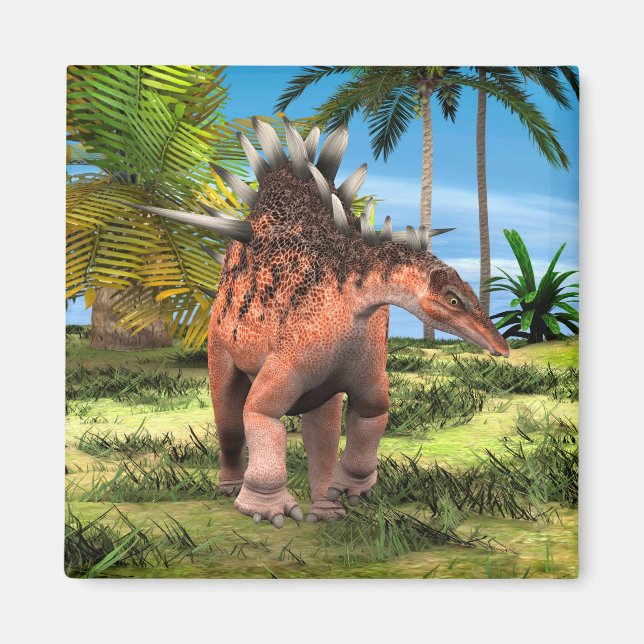 Kentrosaurus Dinosaur Djungel Forntida Konst Magnet (Framsidan)