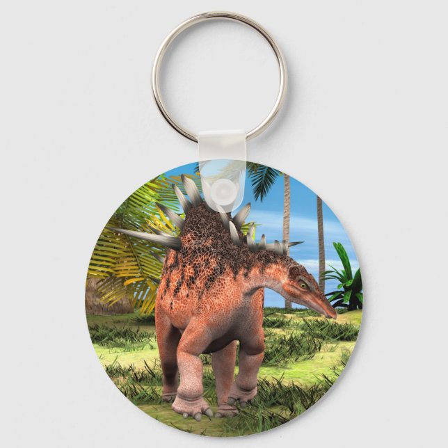 Kentrosaurus Dinosaur Djungel Forntida Konst Nyckelring (Framsida)