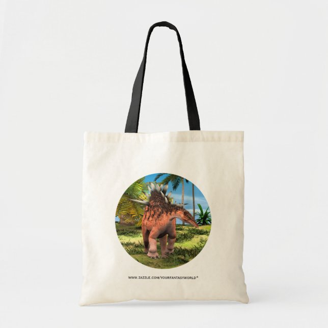 Kentrosaurus Dinosaur Djungel Forntida Konst Tygkasse (Framsidan)