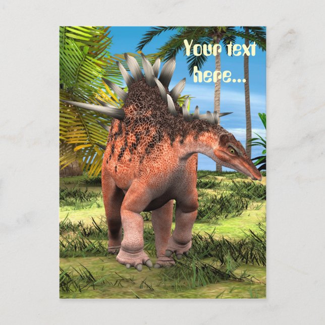 Kentrosaurus Dinosaur Djungel Forntida Konst Vykort (Framsida)