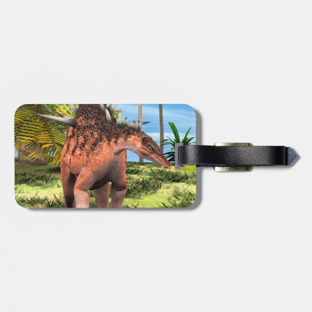 Kentrosaurus Dinosaur Dschungel Forntida Konst Bagagebricka (Baksida Vågrät)