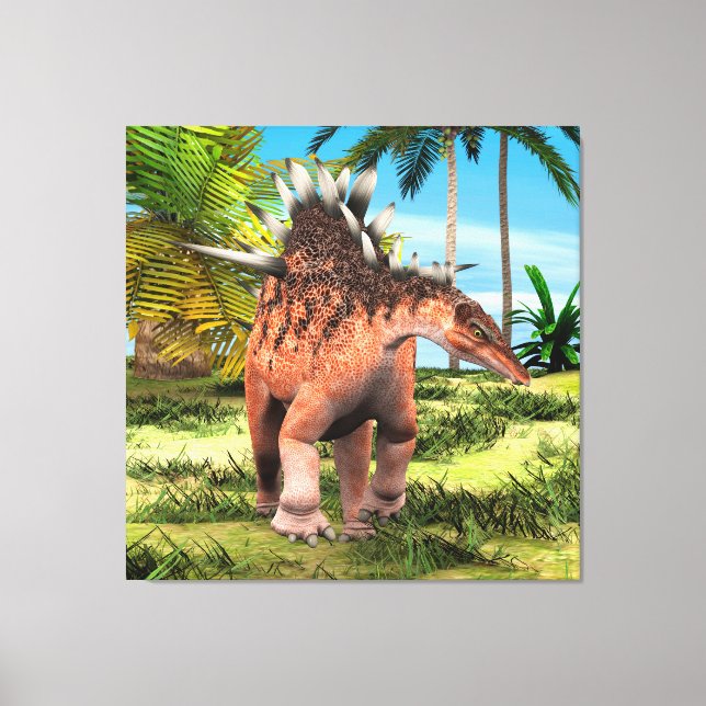 Kentrosaurus Dinosaur Dschungel Forntida Konst Canvastryck (Framsida)