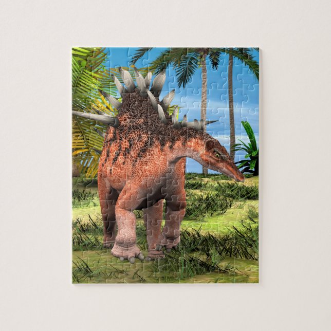 Kentrosaurus Dinosaur Dschungel Forntida Konst Pussel (Vertikal)