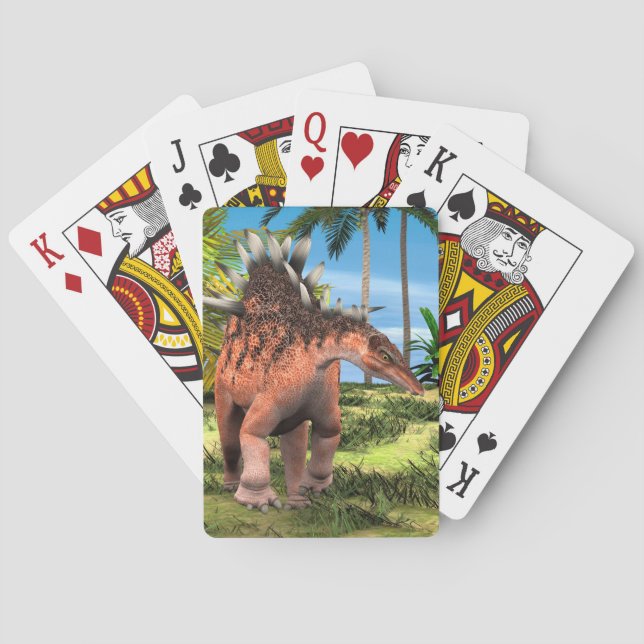Kentrosaurus Dinosaur Dschungel Forntida Konst Spel Kort (Baksidan)
