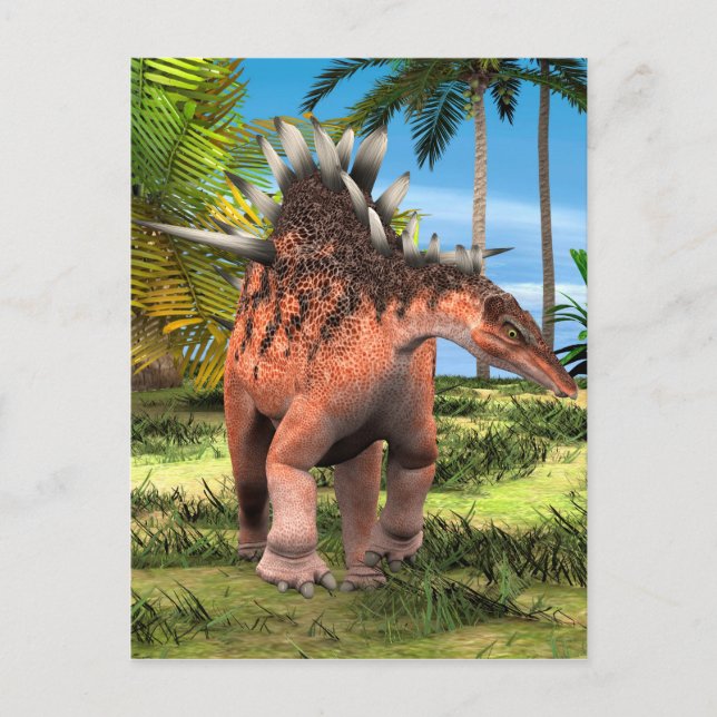 Kentrosaurus Dinosaur Dschungel Forntida Konst Vykort (Framsida)