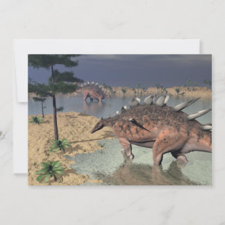 Kentrosaurus dinosaurs i öknen - 3D-rendering