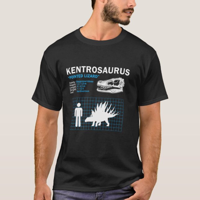 Kentrosaurus faktablad, dinosauriefakta paleontolo t shirt (Framsida)