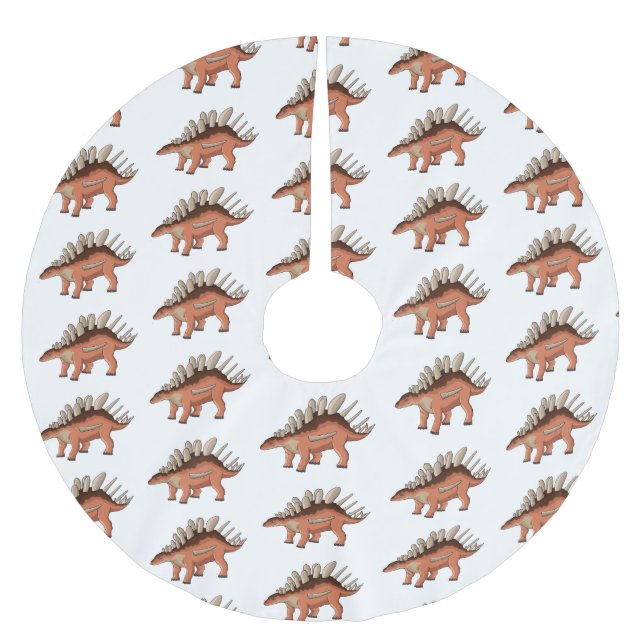 Kentrosaurus tecknad illustration julgransmatta borstad polyester (Framsidan)