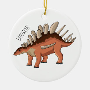 Kentrosaurus tecknad illustration julgransprydnad keramik