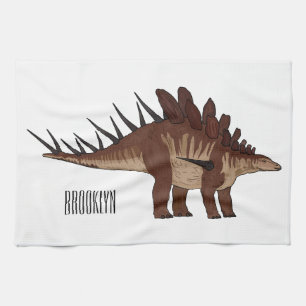 Kentrosaurus tecknad illustration kökshandduk