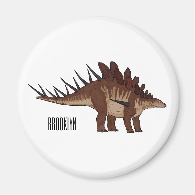 Kentrosaurus tecknad illustration magnet (Framsidan)