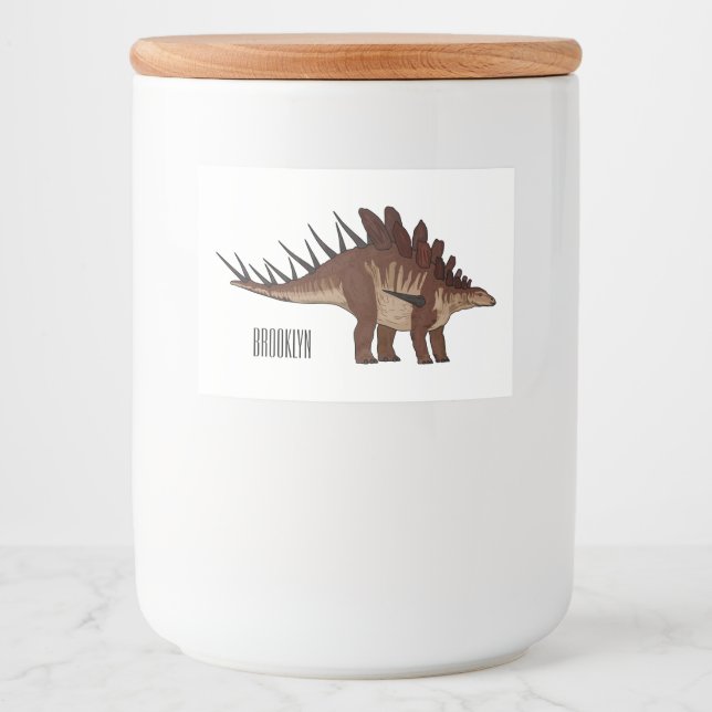 Kentrosaurus tecknad illustration mat etiketter (Framsida)