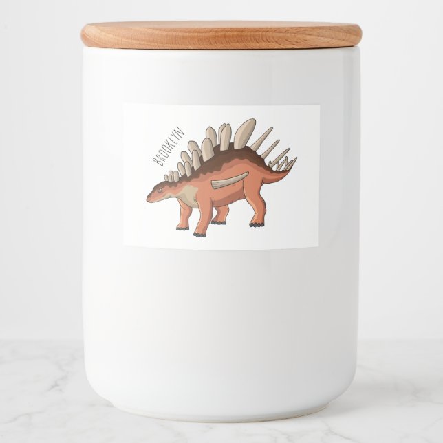 Kentrosaurus tecknad illustration mat etiketter (Framsida)