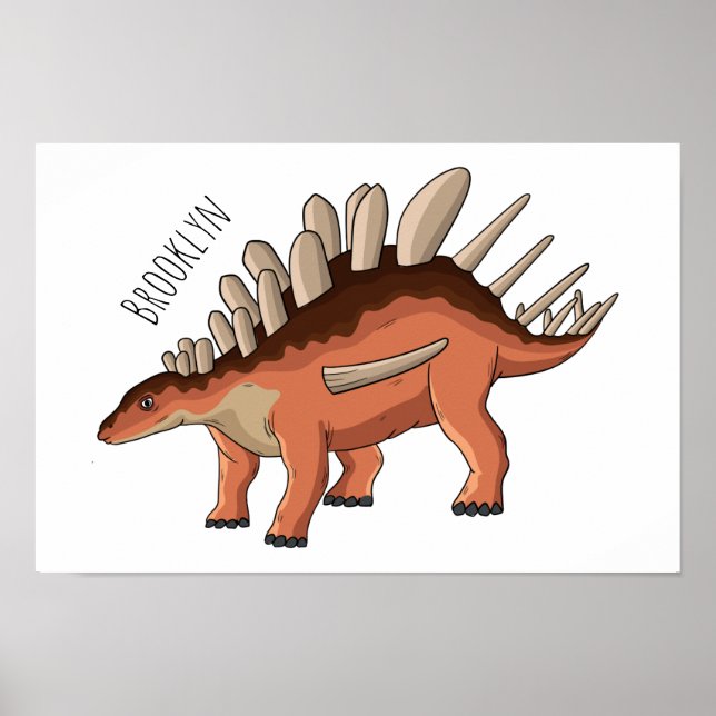 Kentrosaurus tecknad illustration poster (Framsidan)