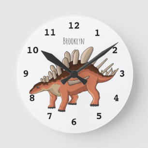 Kentrosaurus tecknad illustration rund klocka