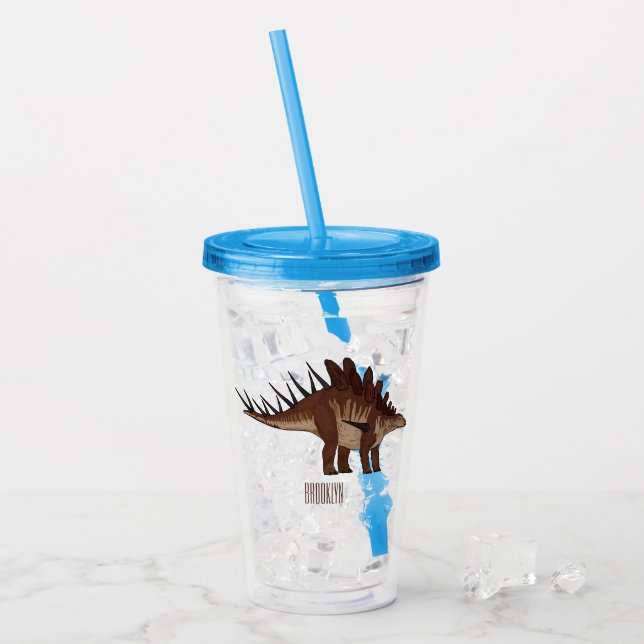 Kentrosaurus tecknad illustration take away mugg (Framsida Ice)