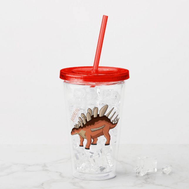 Kentrosaurus tecknad illustration take away mugg (Baksida Ice)