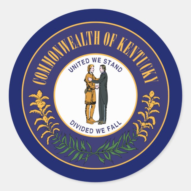 Kentuckian Seal, Kentucky Runt Klistermärke (Framsida)