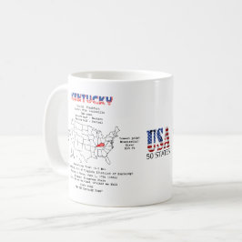 Kentucky American State på karta och användbar inf Kaffemugg