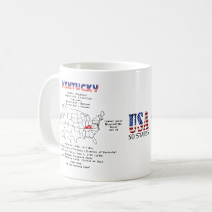 Kentucky American State på karta och användbar inf Kaffemugg