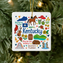 Kentucky Anpassad Familjeresa Jul Julgransprydnad Keramik