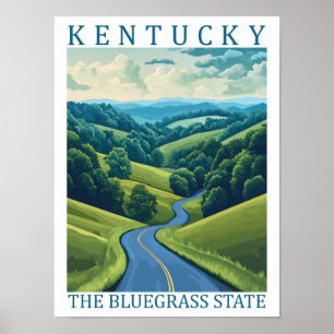 Kentucky, Blåstaten USA Travel Ställe Poster