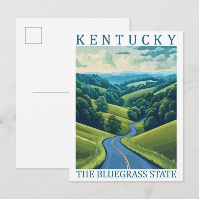 Kentucky, Blåstaten USA Travel Ställe Vykort (Fram/baksida)