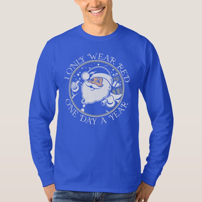Kentucky Blue Santa Långärmad T-shirt (Framsida)