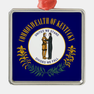 Kentucky: Bluegrass Commonwealth US Delstatsflagga Julgransprydnad Metall