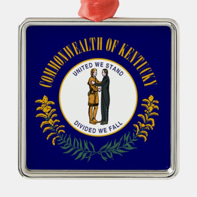 Kentucky: Bluegrass Commonwealth US Delstatsflagga Julgransprydnad Metall (Framsidan)