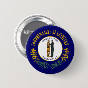 Kentucky: Bluegrass Commonwealth US Delstatsflagga Knapp