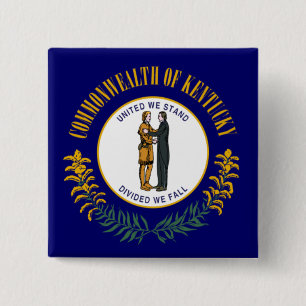 Kentucky: Bluegrass Commonwealth US Delstatsflagga Knapp