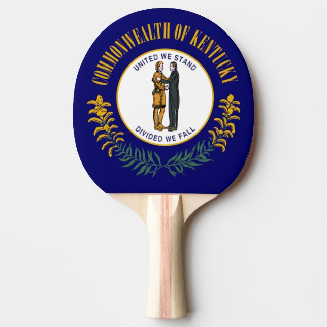 Kentucky: Bluegrass Commonwealth US Delstatsflagga Pingisracket (Framsidan)